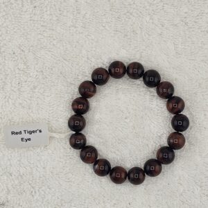 Red Tiger Eye semiprecious stone bracelet 10cm